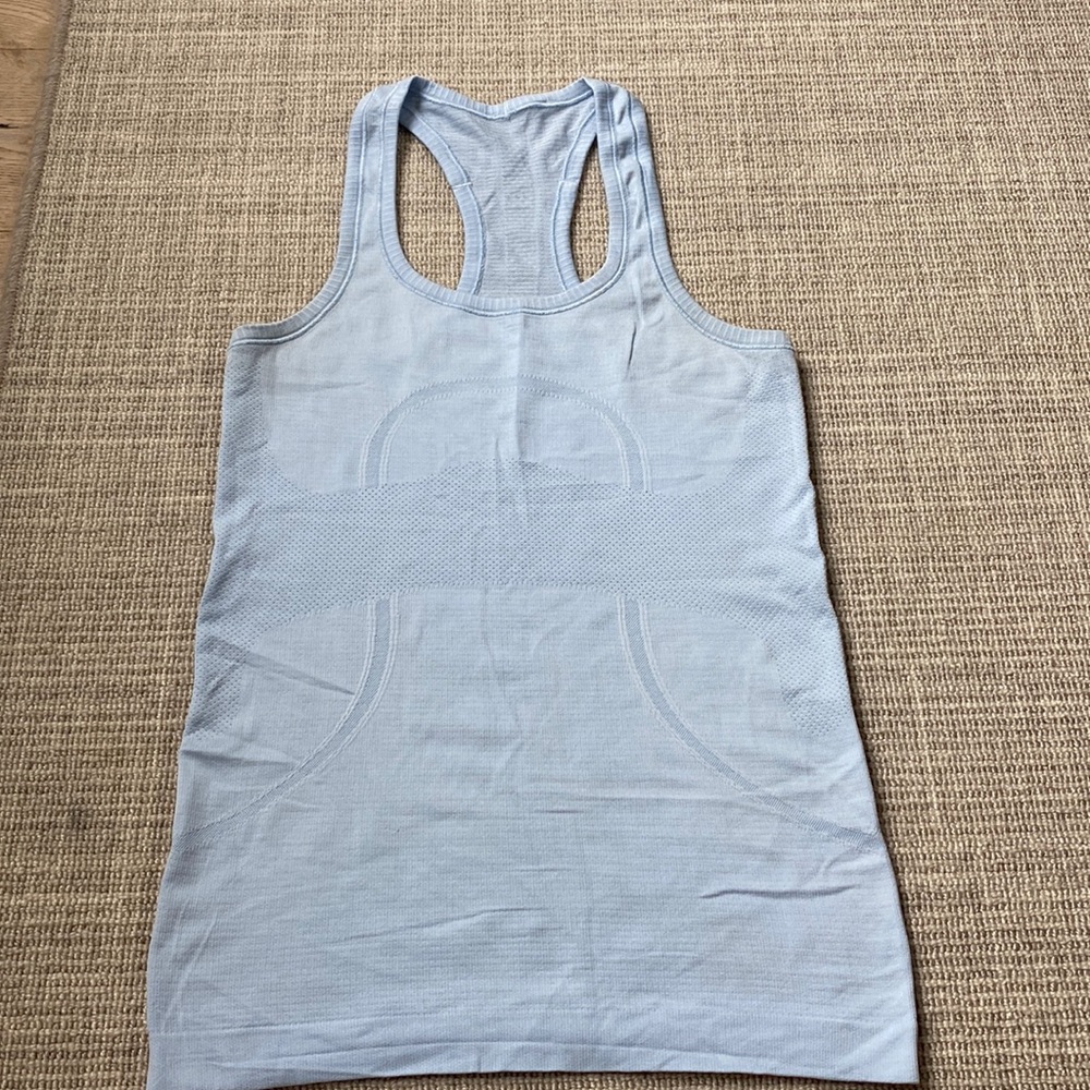 Light blue lululemon razorback tank